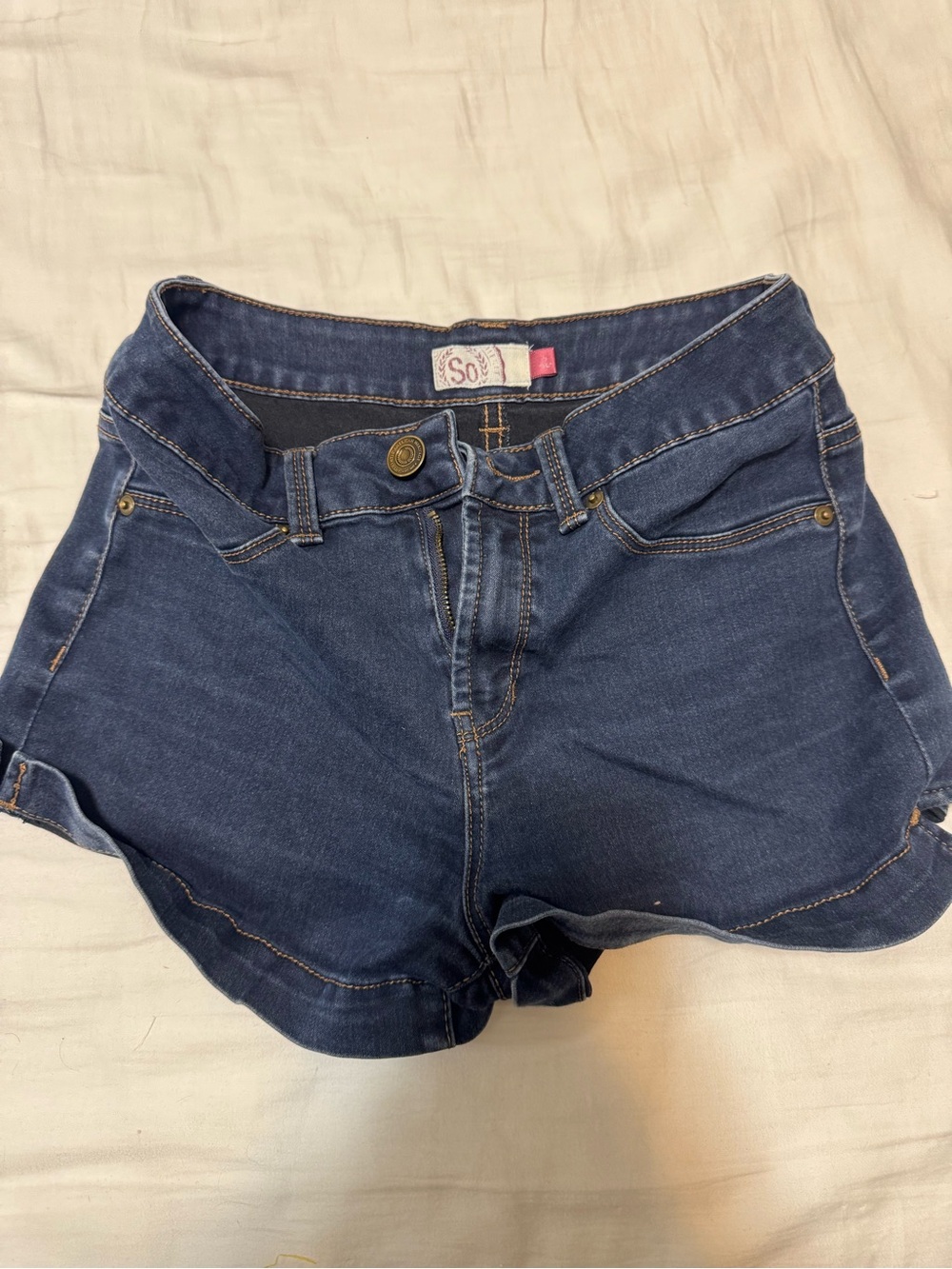 SO Dark Blue High-Rise Women’s Denim Shorts
